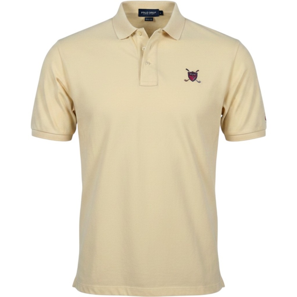 Polo Golf Ralph Lauren Polo Shirt Mens L Yellow Embroidered Crest Vintage USA